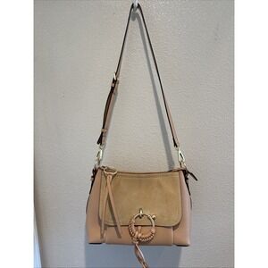 SEE BY CHLOE Joan 2-Way Bag Camel Beige Suede & Leather Pre-Owned MINT Crossbody